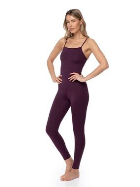 girlfriend collective Sculpt One-Piece Jumpsuit size Small - Plum